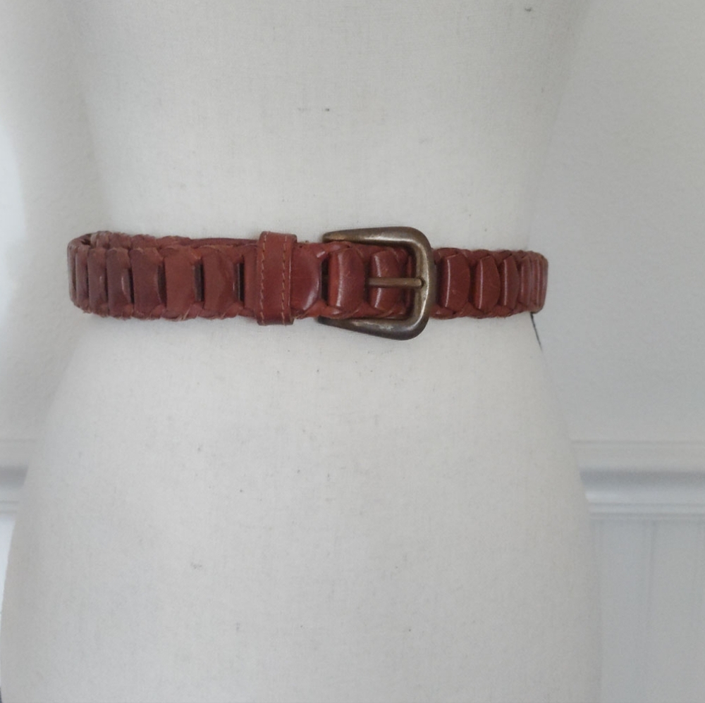 Genuine Leather Woven Belt  Size 42